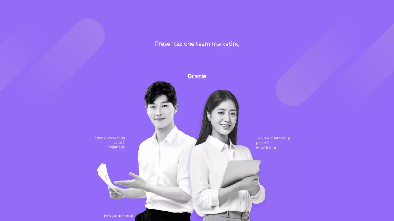 Piano aziendale di semplice concezione giallo-viola