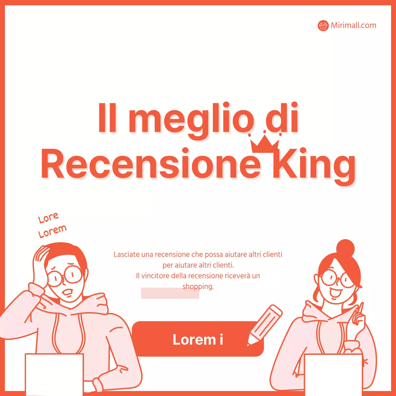 Promuovere un semplice evento di revisione in bianco e arancione