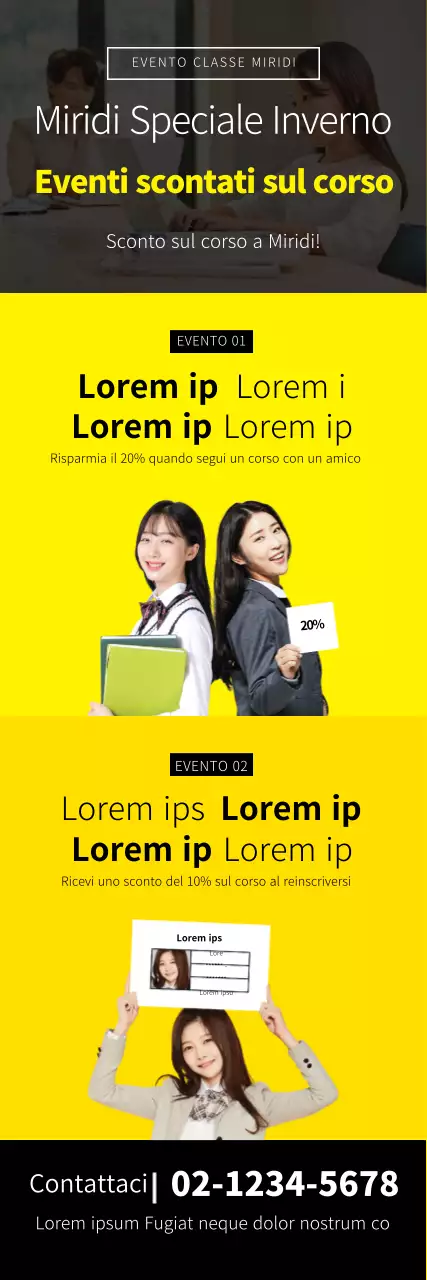 Giallo nero foto ordinata SATs promozione evento scolastico