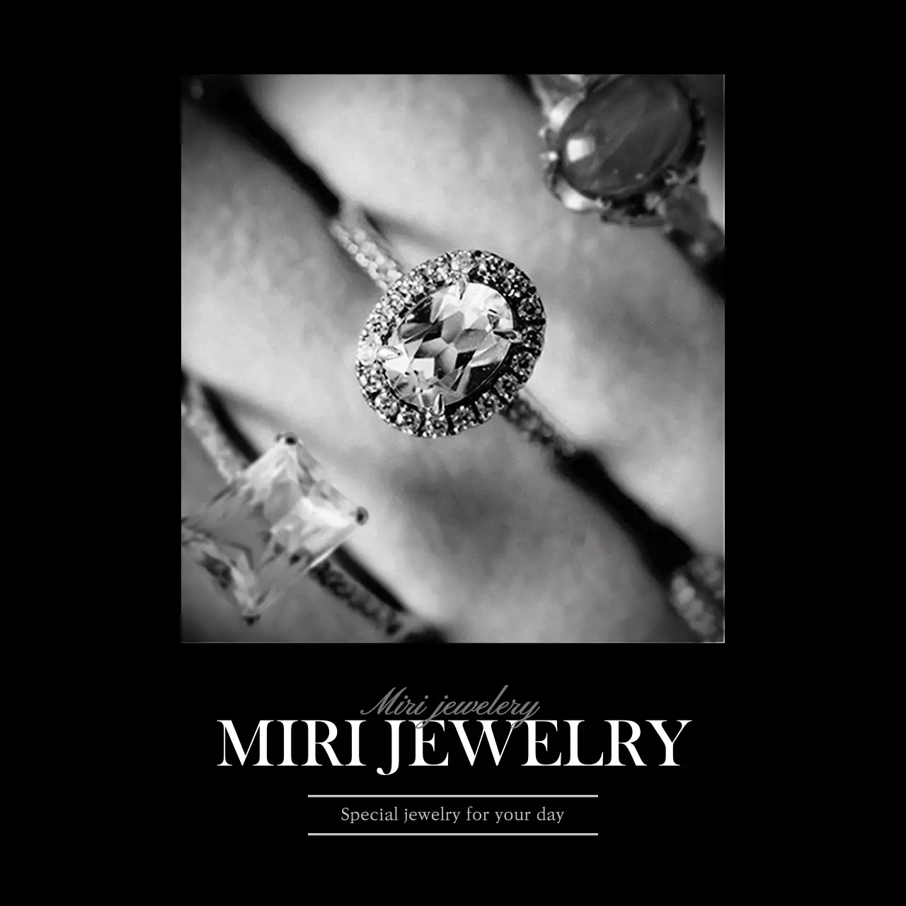 Memperkenalkan cincin dari toko perhiasan dengan nuansa hitam-putih yang mewah