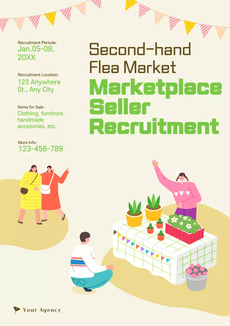 Recruiting vendors for a cute illustrated Flea Market stall
