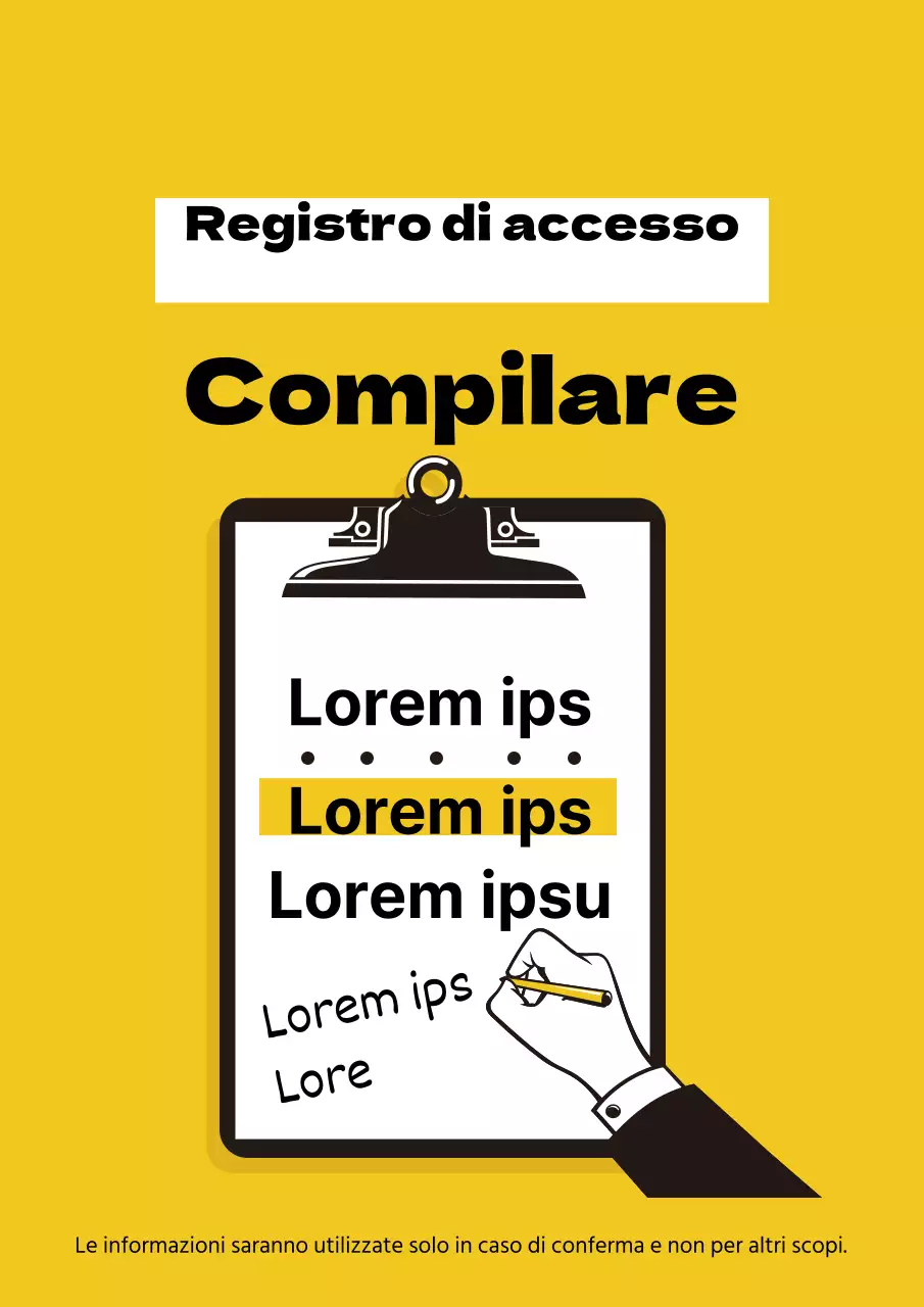 Etichette illustrate gialle per la registrazione del coronavirus