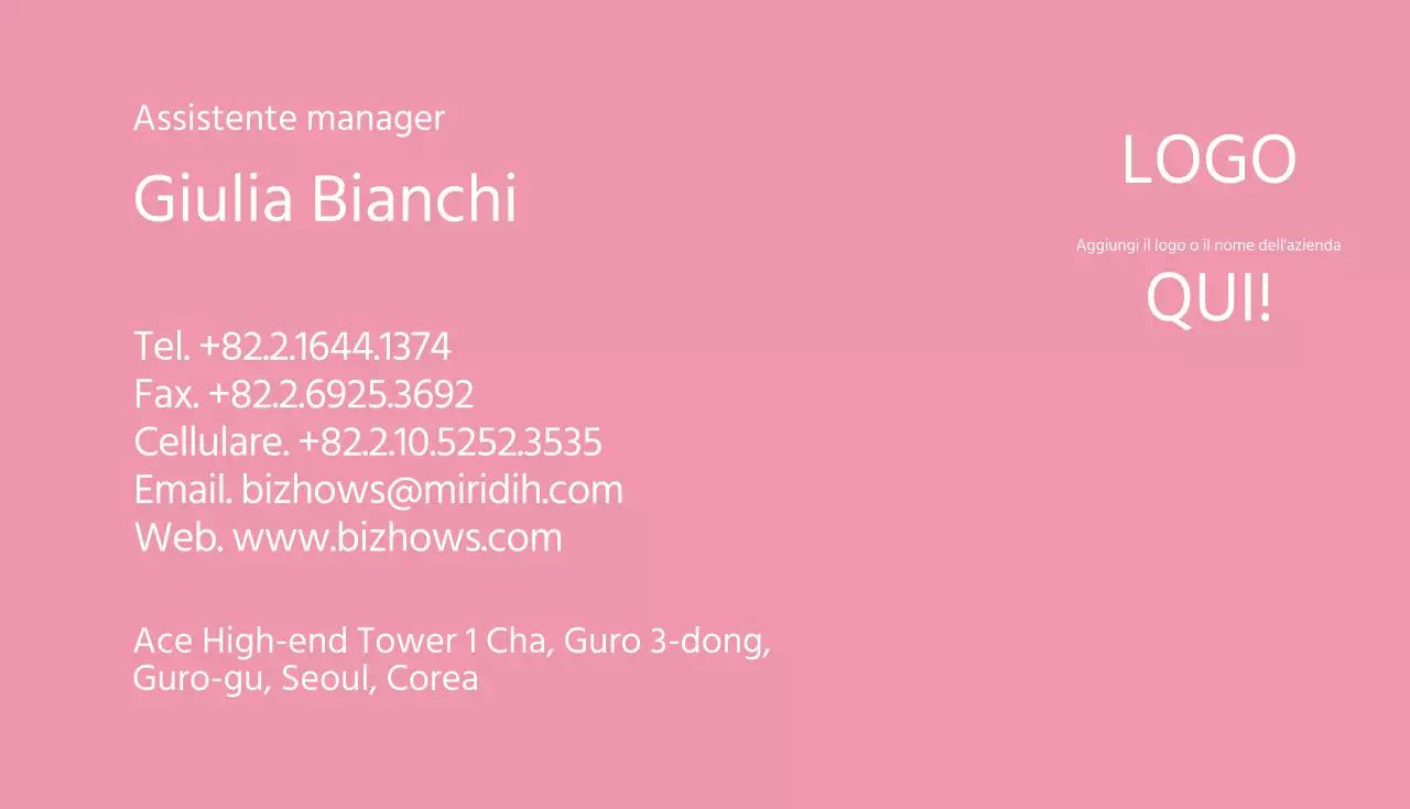 Biglietto da visita predefinito