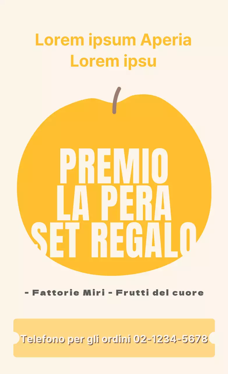 Testo illustrato Adesivo verticale pera