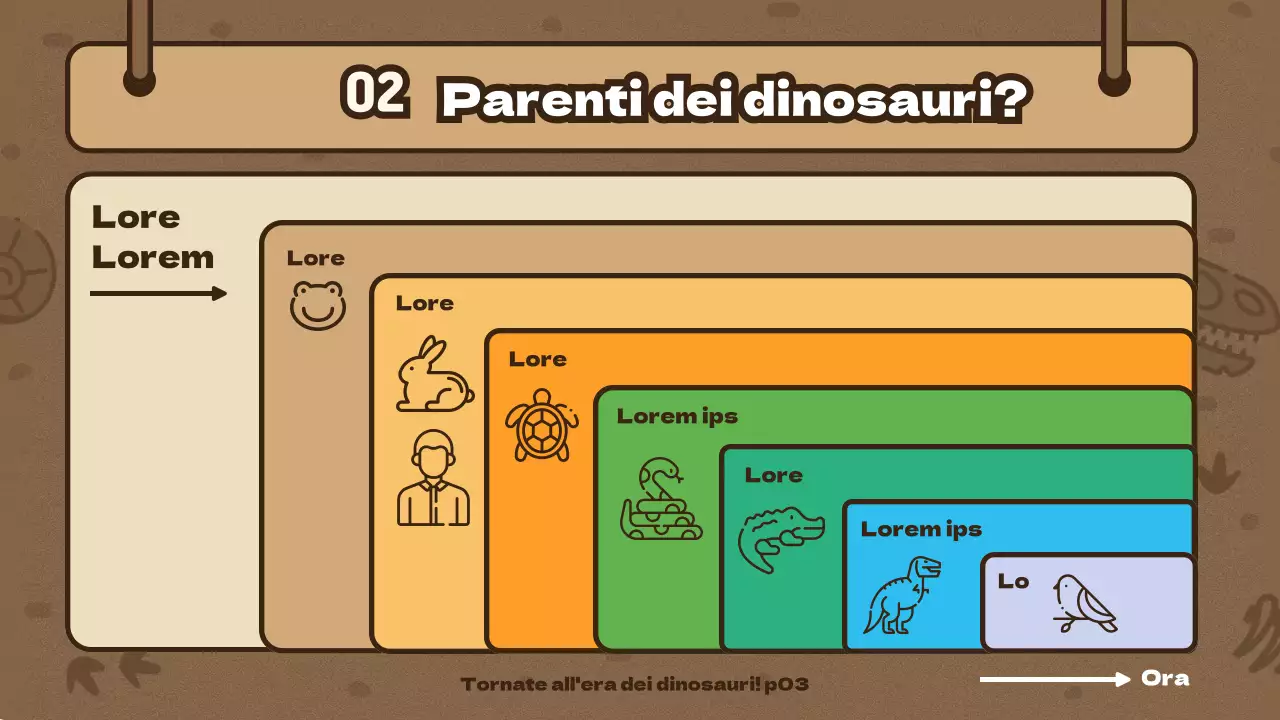 Concetto di squadra di esplorazione marrone Illustrazione di dinosauro carino Tempo di scienza