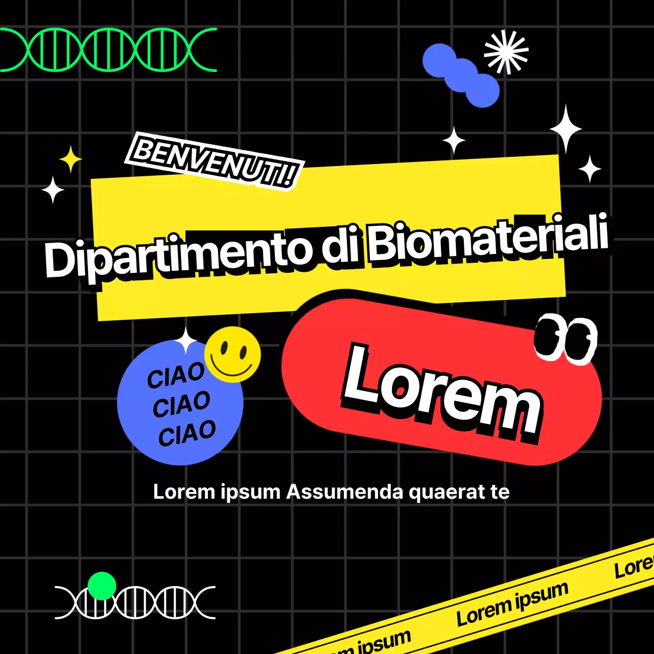 Informazioni sul Dipartimento di biomateriali a colori vivaci
