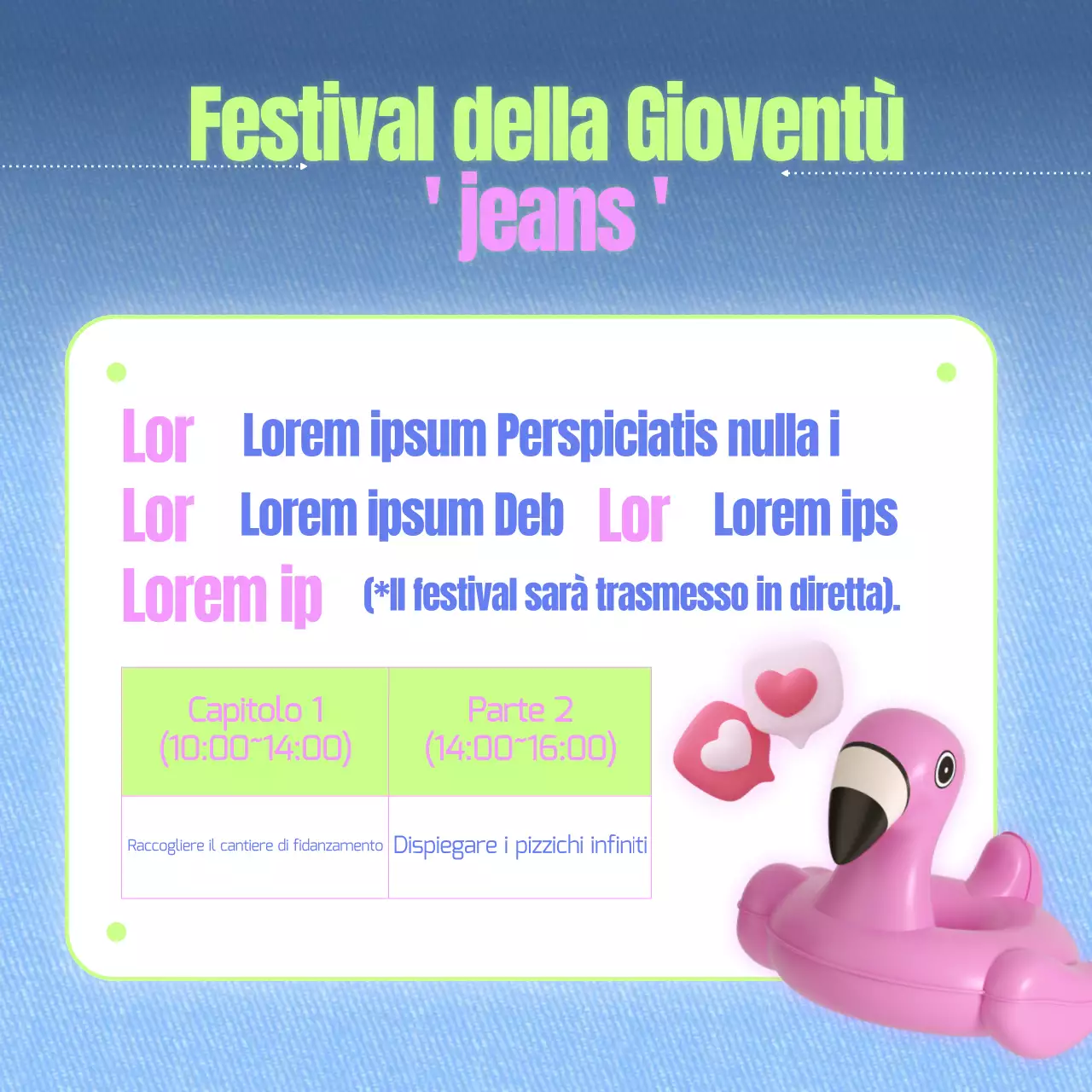 Promuovete il vostro festival con un concetto colorato e divertente