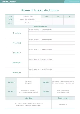 Piano aziendale color menta