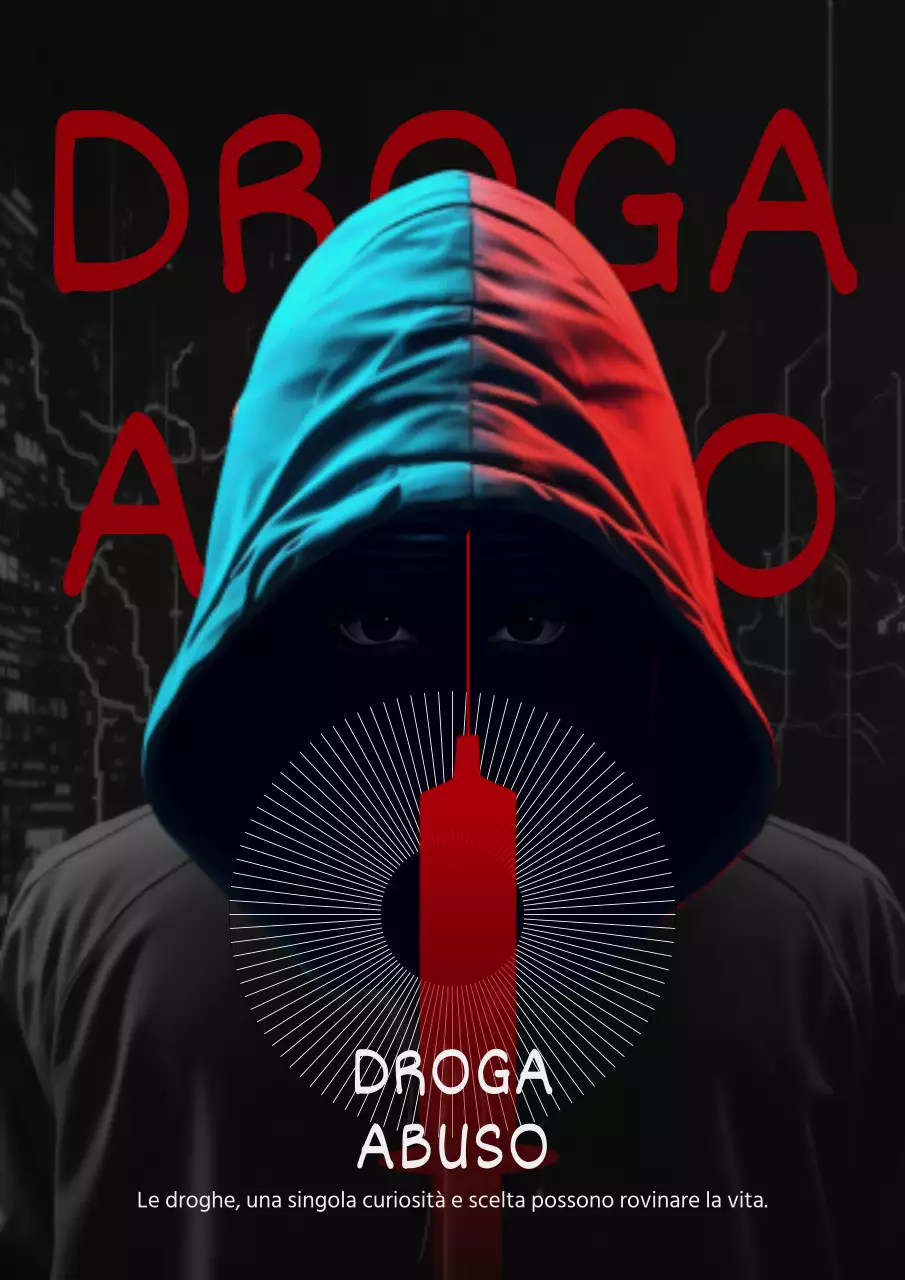 Un post su una campagna antidroga di tendenza in nero e rosso