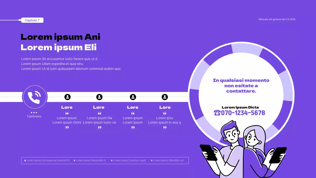 Tema del manuale di servizio CS illustrato in viola