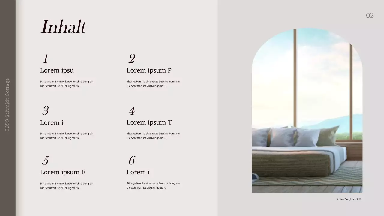 Die Miridi Pension in beruhigenden Beige-Grau-Tönen stellt sich vor