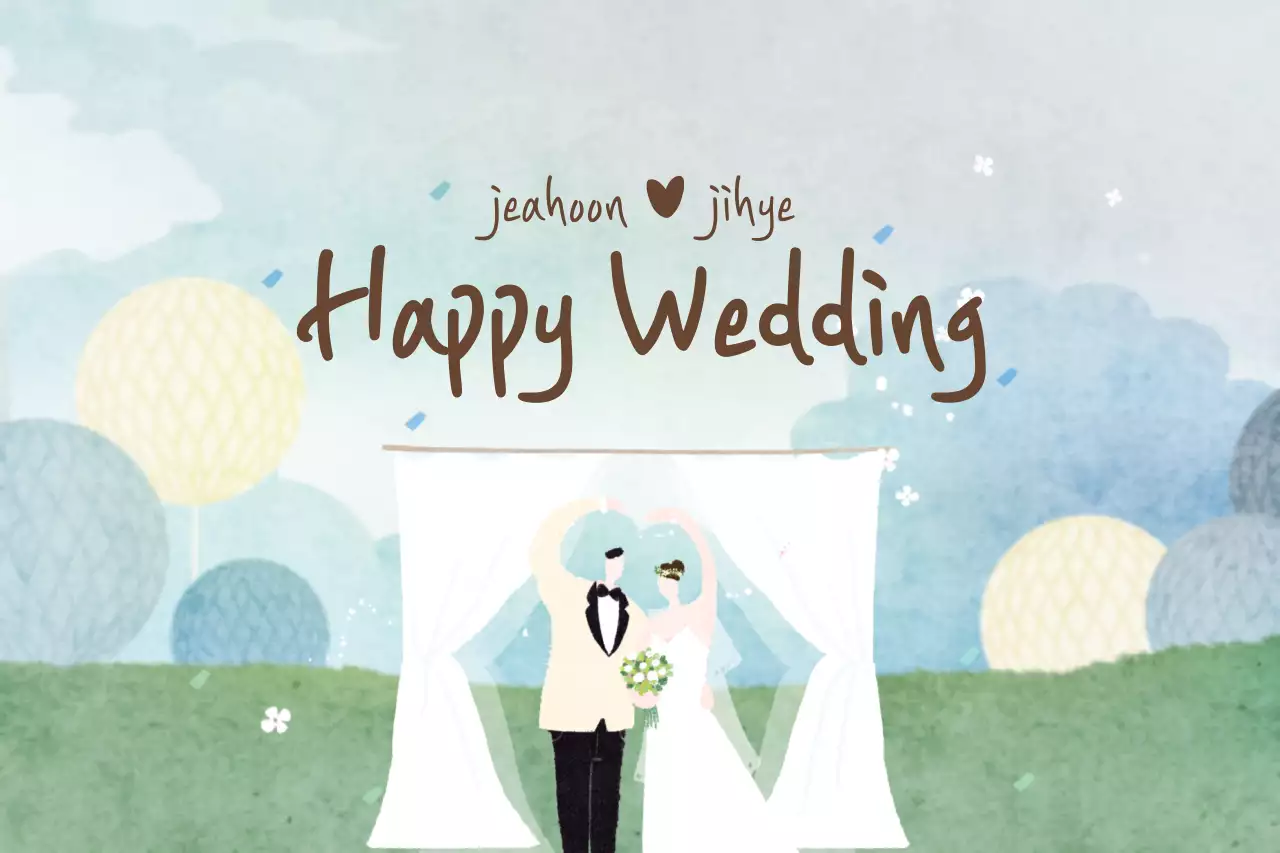 Banner de convite de casamento simples em tons pastel