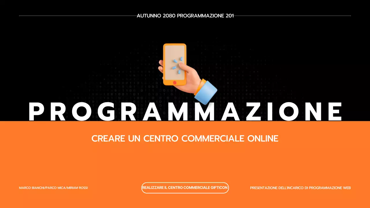 Presentare un semplice brief di progetto nero e arancione ispirato all'ingegneria