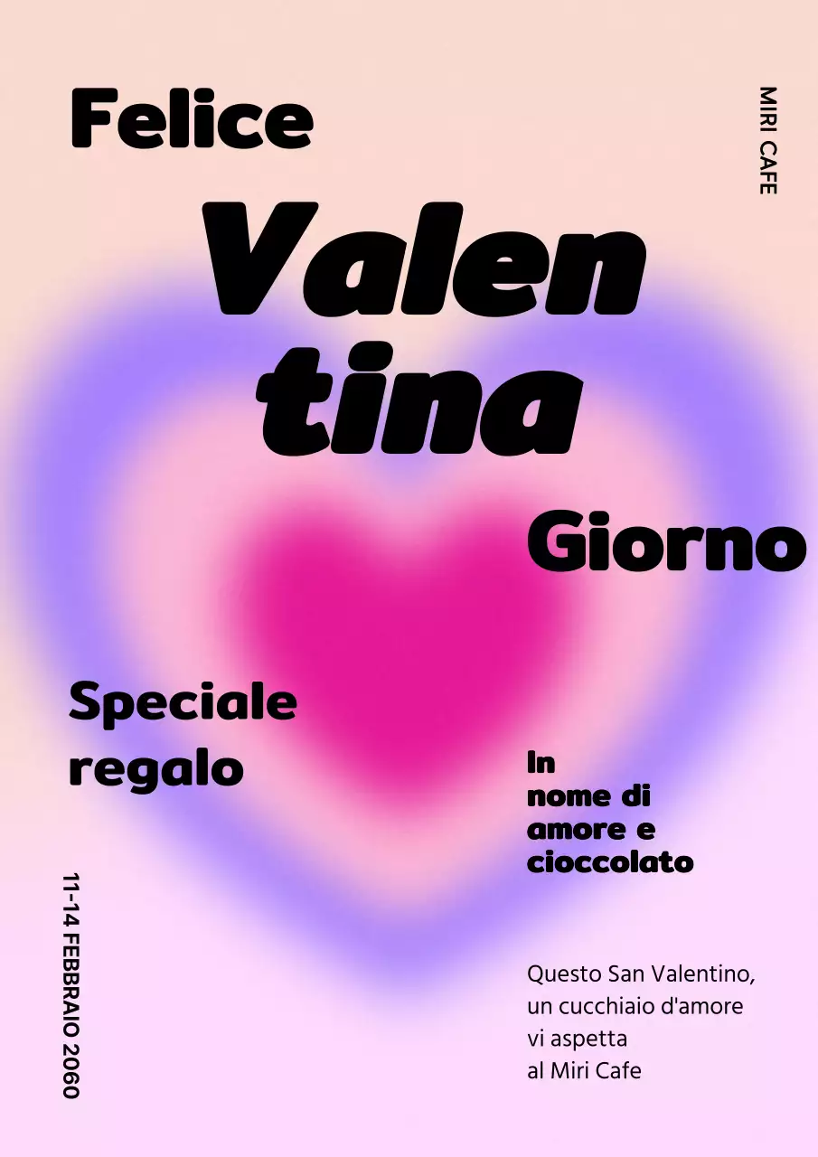 Regalo di San Valentino con sfondo sfumato a cuore