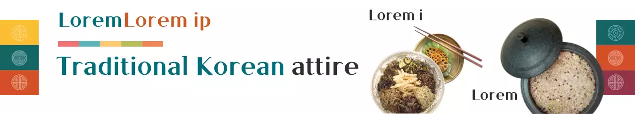 Bandeira colorida do guia tradicional coreano