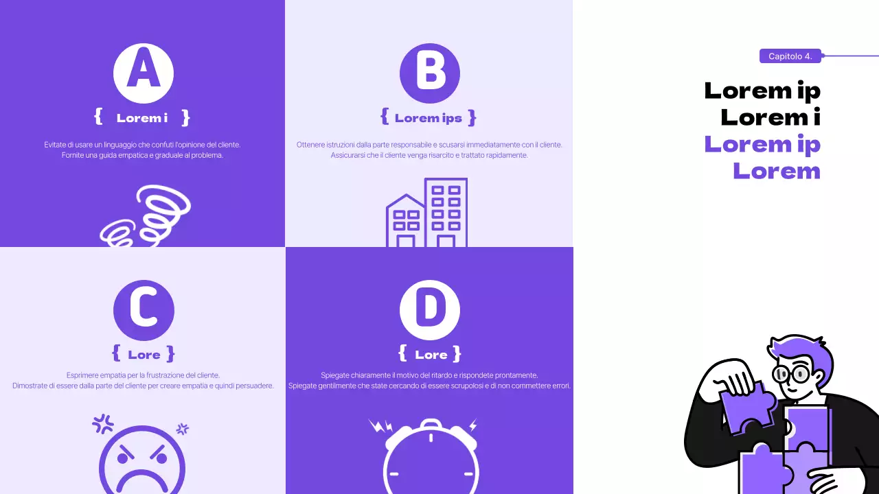 Tema del manuale di servizio CS illustrato in viola