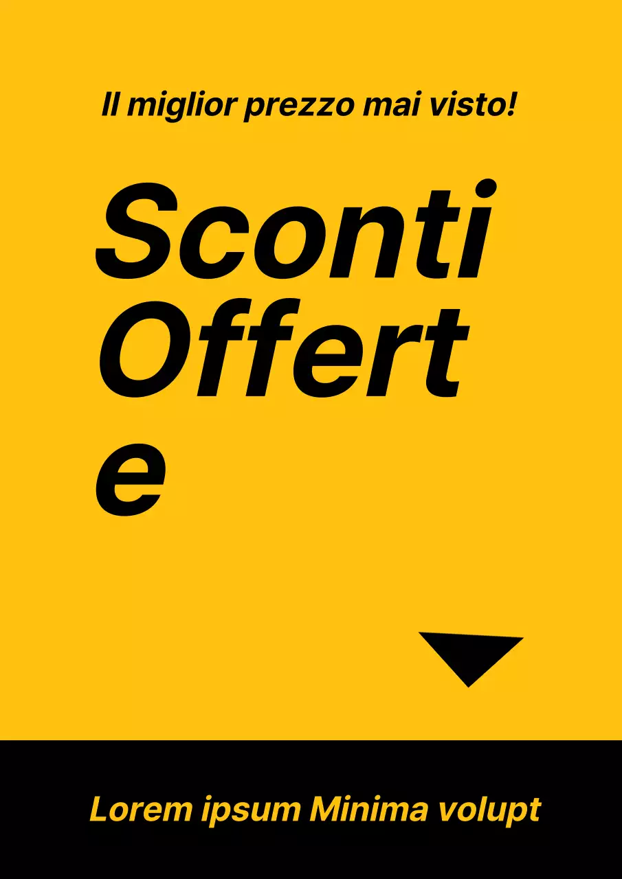 Un semplice volantino giallo e nero per promuovere un evento di vendita scontata
