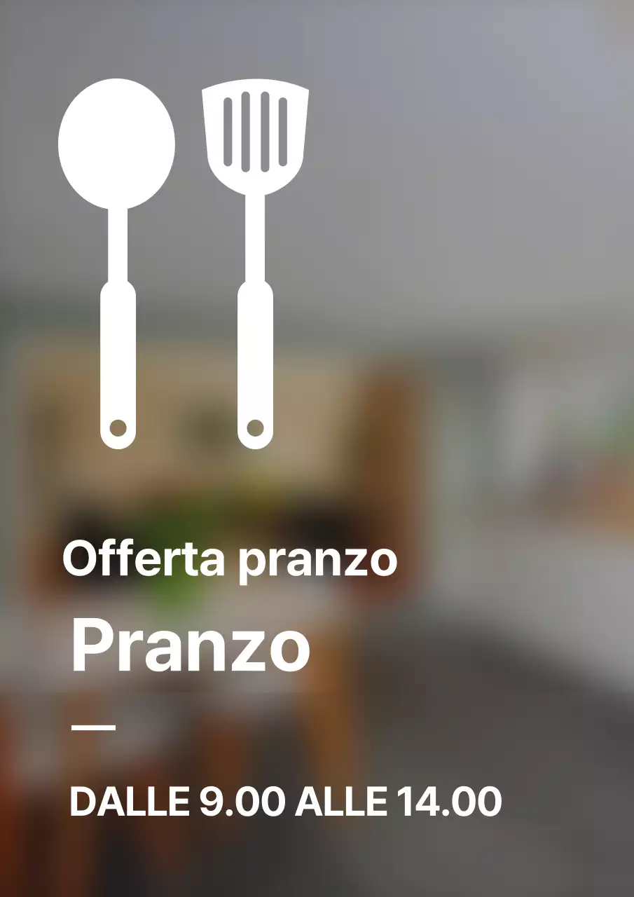 Segnaletica pulita ed elegante per le specialità del pranzo