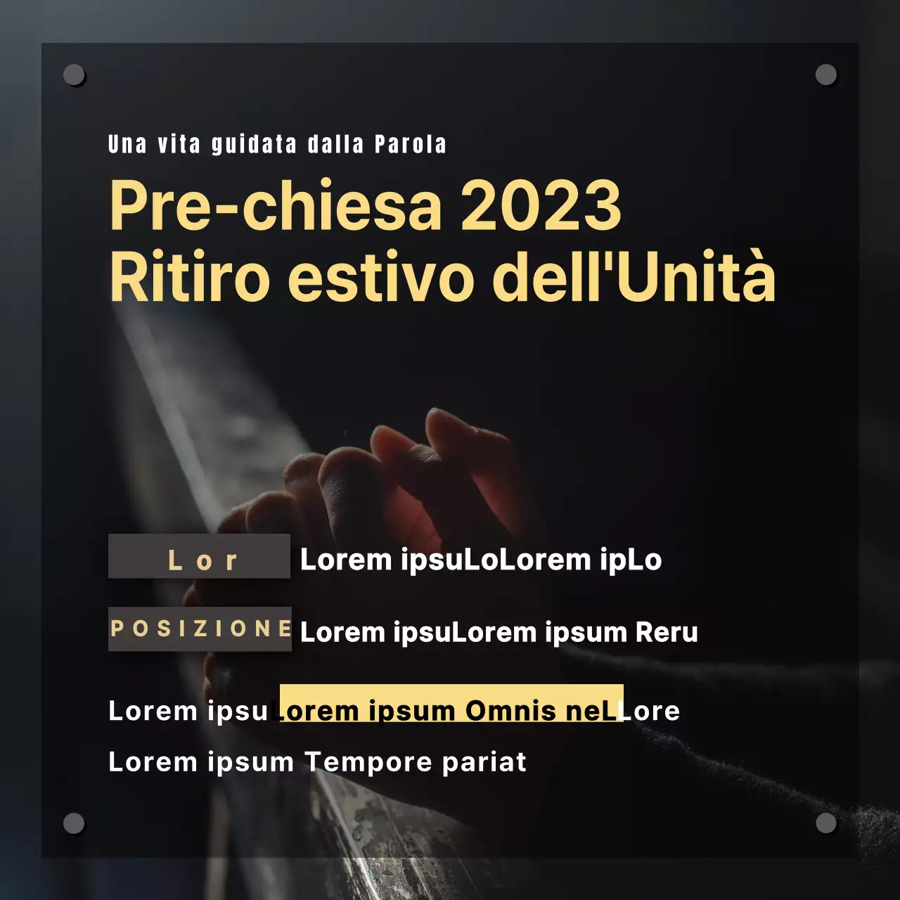 Ritiro estivo della Chiesa