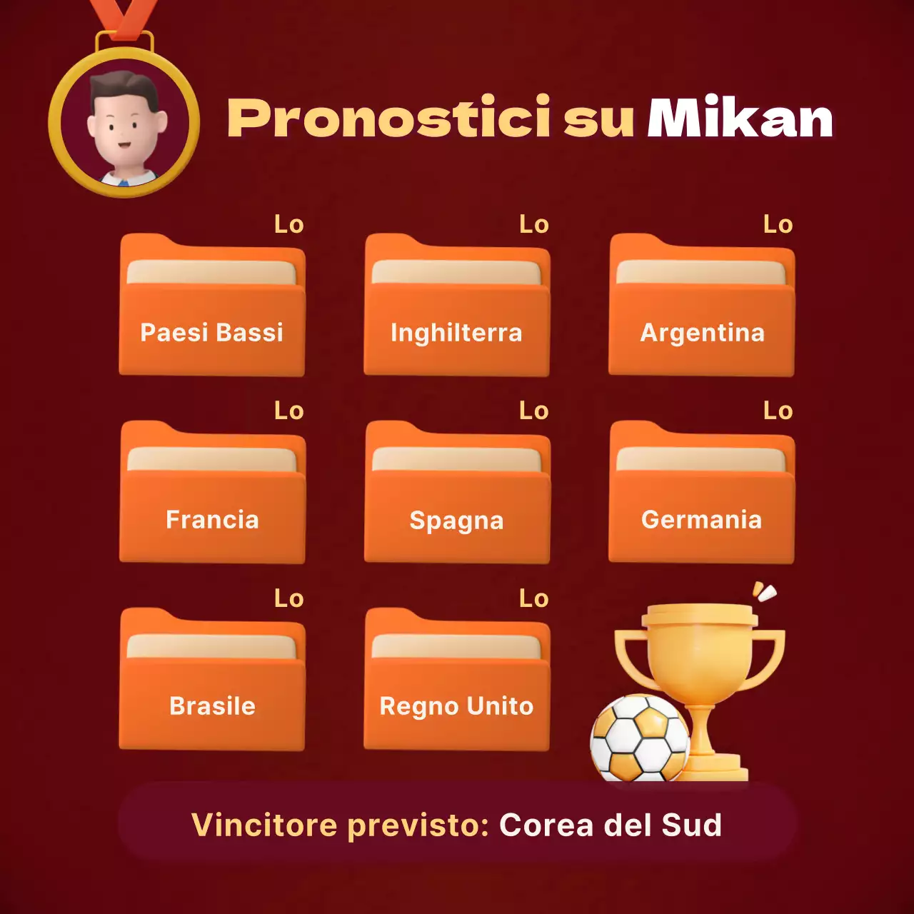 Pronostici delle partite in una cartella rossa