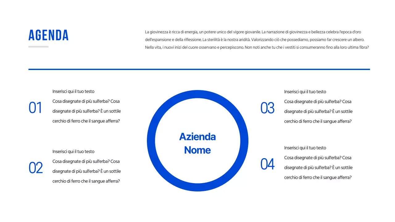 Grafico concettuale semplice in blu