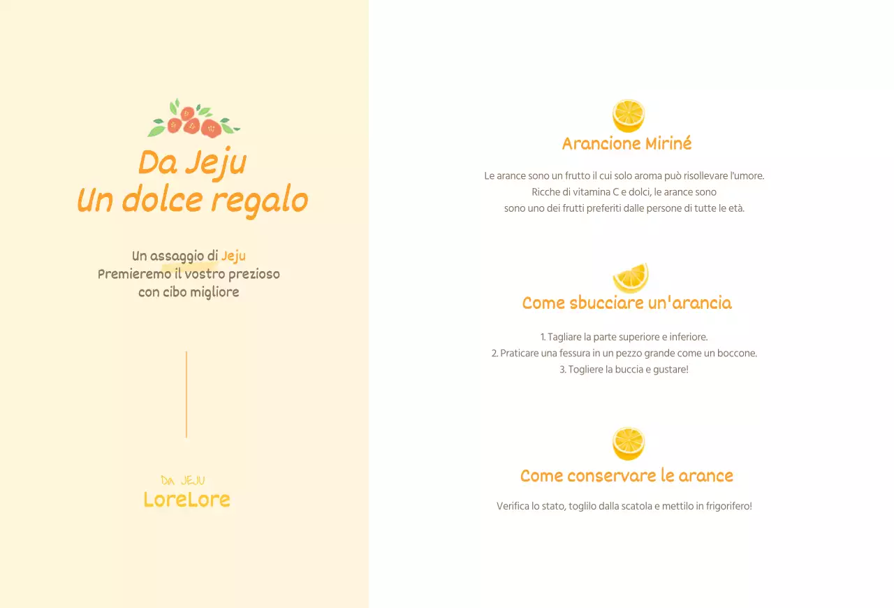 Cartolina che vende arance gialle dell'isola di Jeju