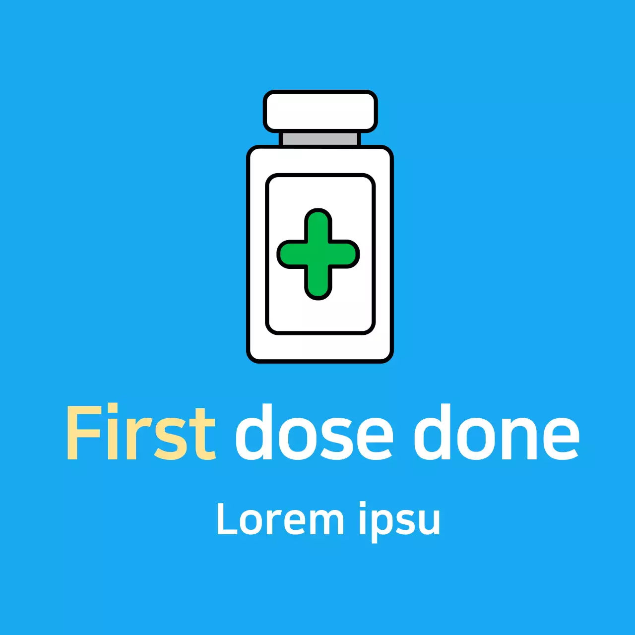 Nhãn dán y tế hoàn chỉnh về vắc xin Corona màu xanh nhạt