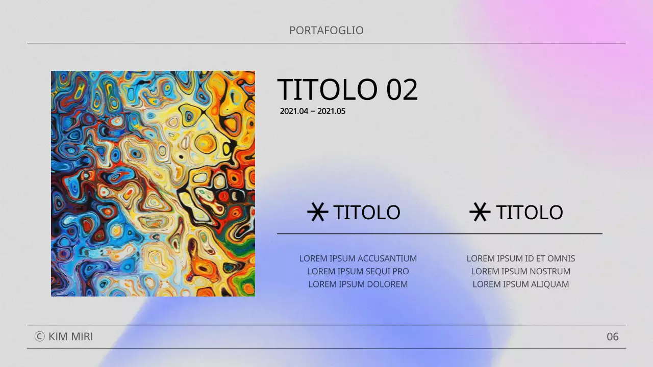 Un portafoglio moderno in rosa e blu