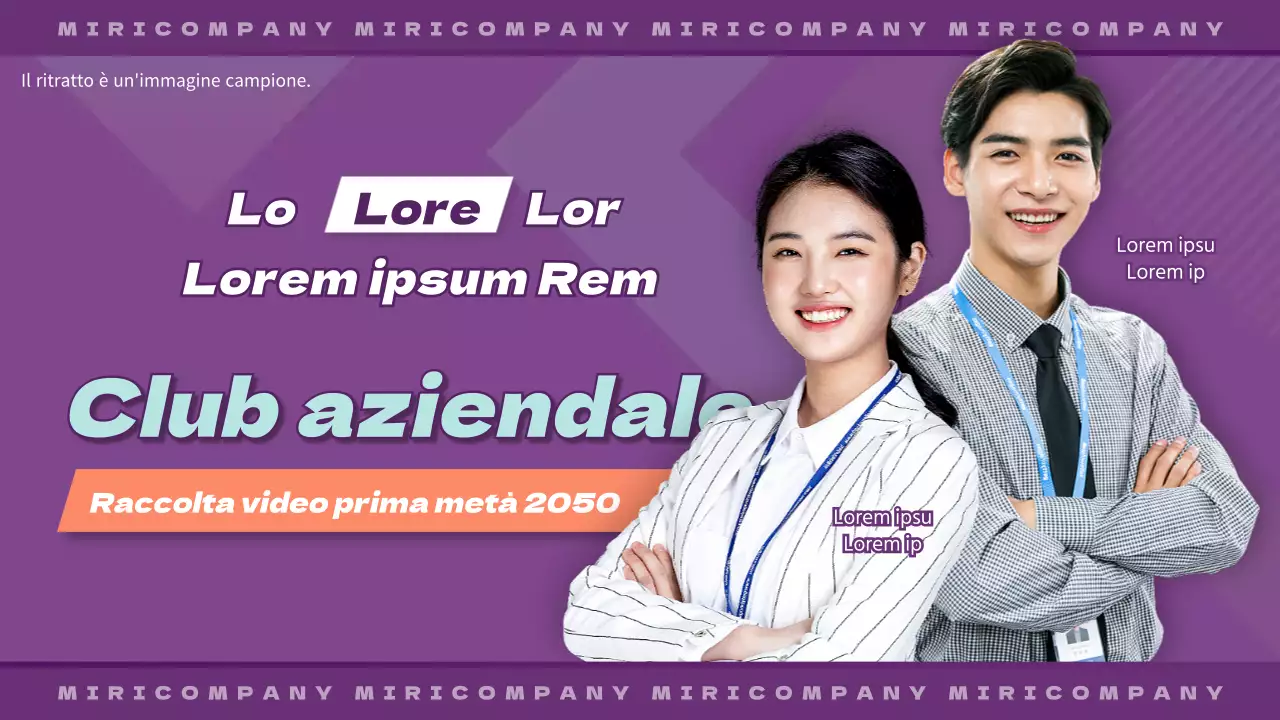 Miniatura di un gruppo di affinità aziendale con una grafica concettuale viola