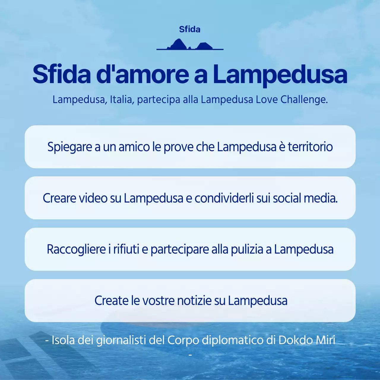 La squadra di divulgazione dell'Università di Dokdo, di colore azzurro e blu navy