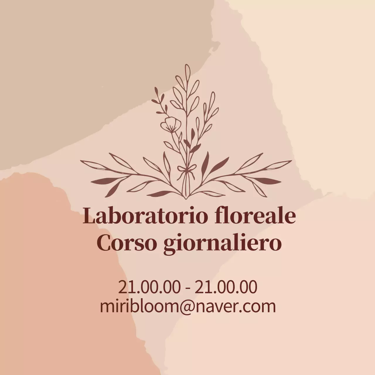 Etichetta promozionale beige illustrazione vintage fiore un giorno classe