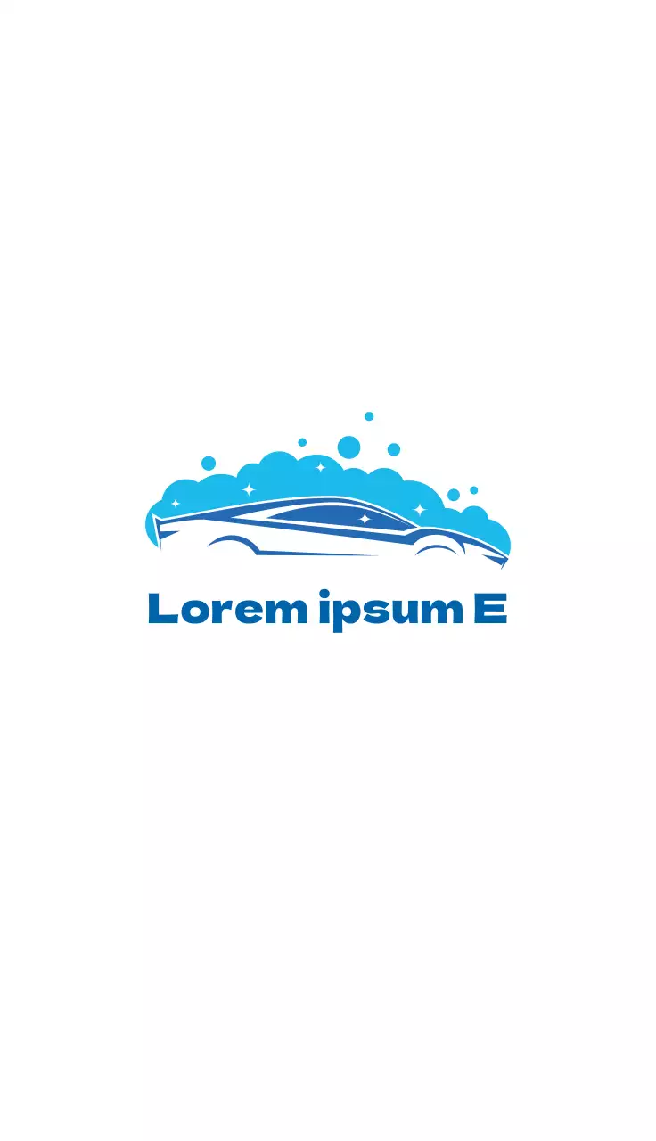 Illustrazione blu Promozione di un autolavaggio pulito in un centro auto