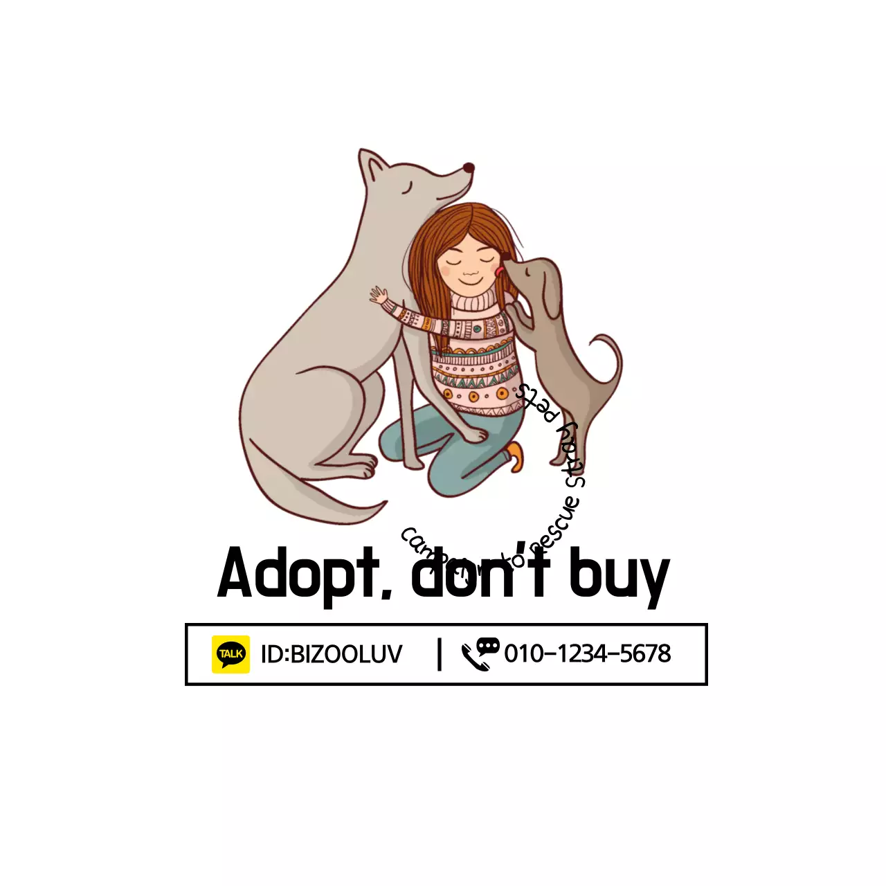 Spanduk Promosi Adopsi Hewan Peliharaan Minimal Berwarna Cokelat