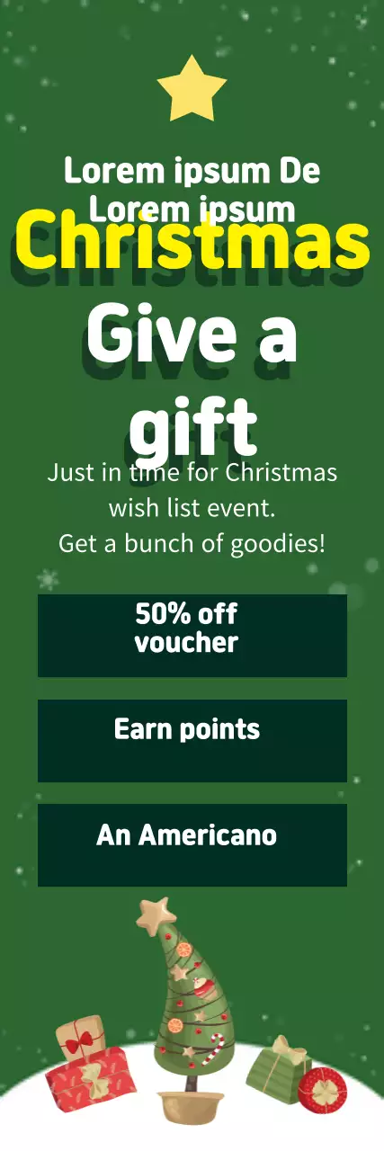 Banner de promoção de Natal festivo verde