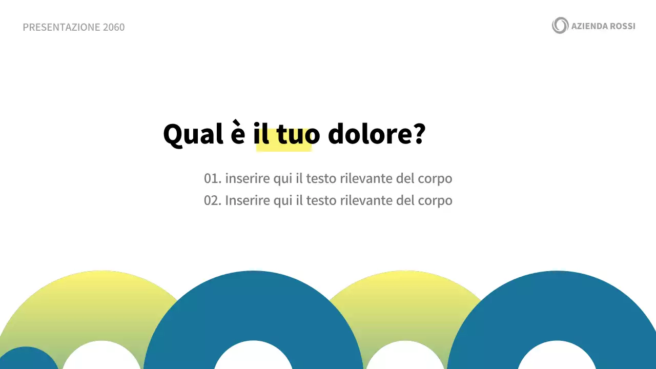 Una moderna proposta di presentazione aziendale in bianco e blu