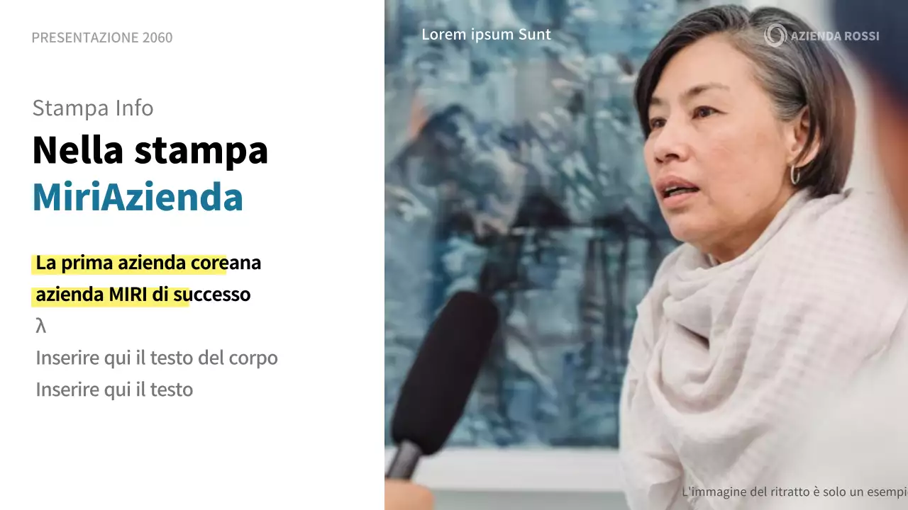 Una moderna proposta di presentazione aziendale in bianco e blu