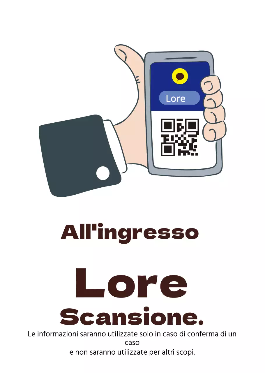 Illustrazione a mano Codice QR Corona Listing Poster trasparente