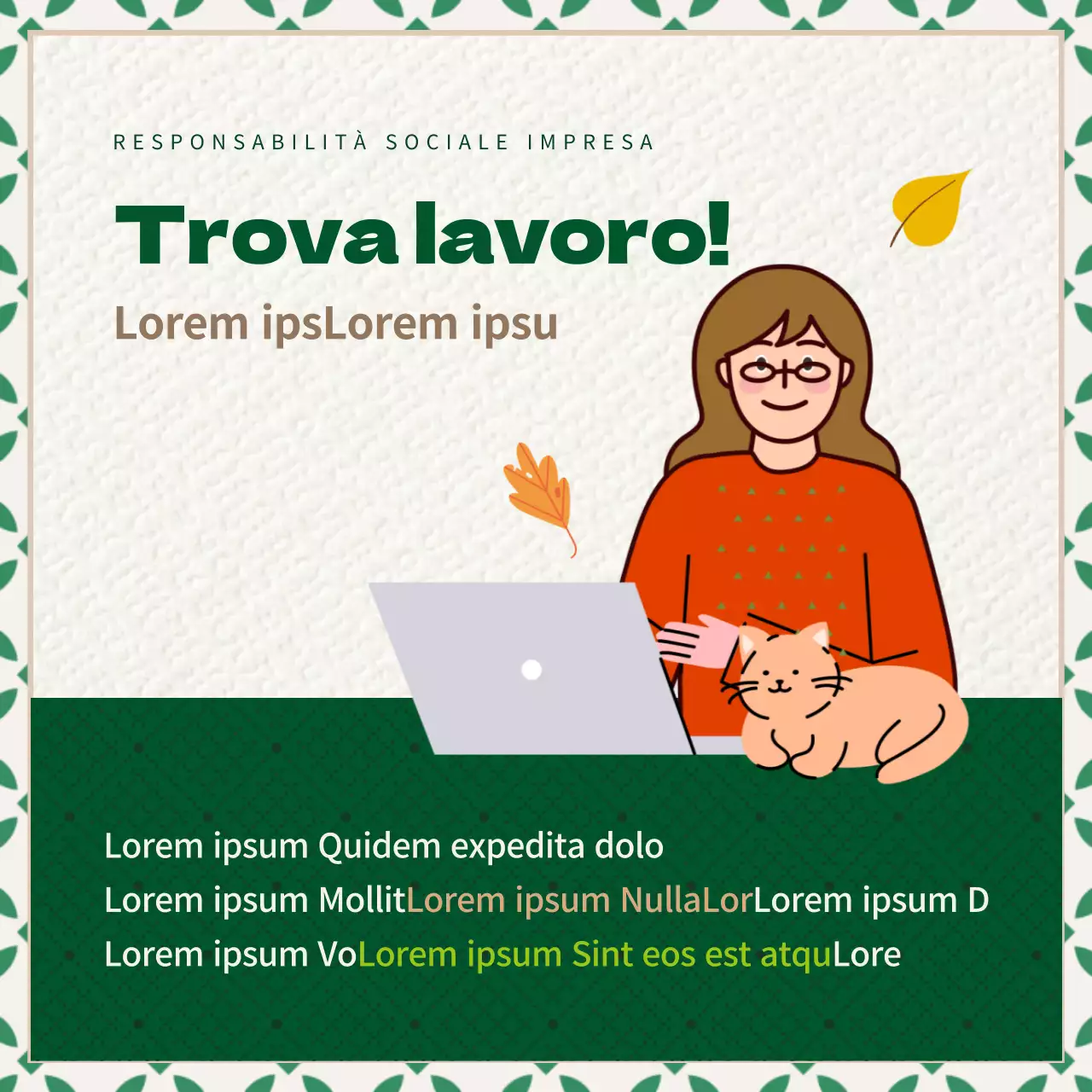 Promuovere la responsabilità sociale d'impresa con texture verdi e marroni