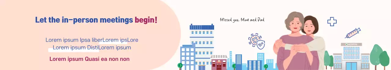 Banner de anúncio de assistência médica moderna bege