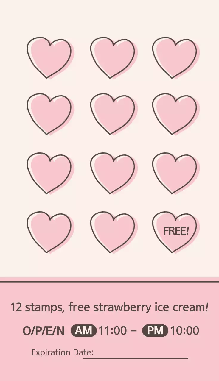 Kartu Nama Promosi Es Krim Minimal Berwarna Pink