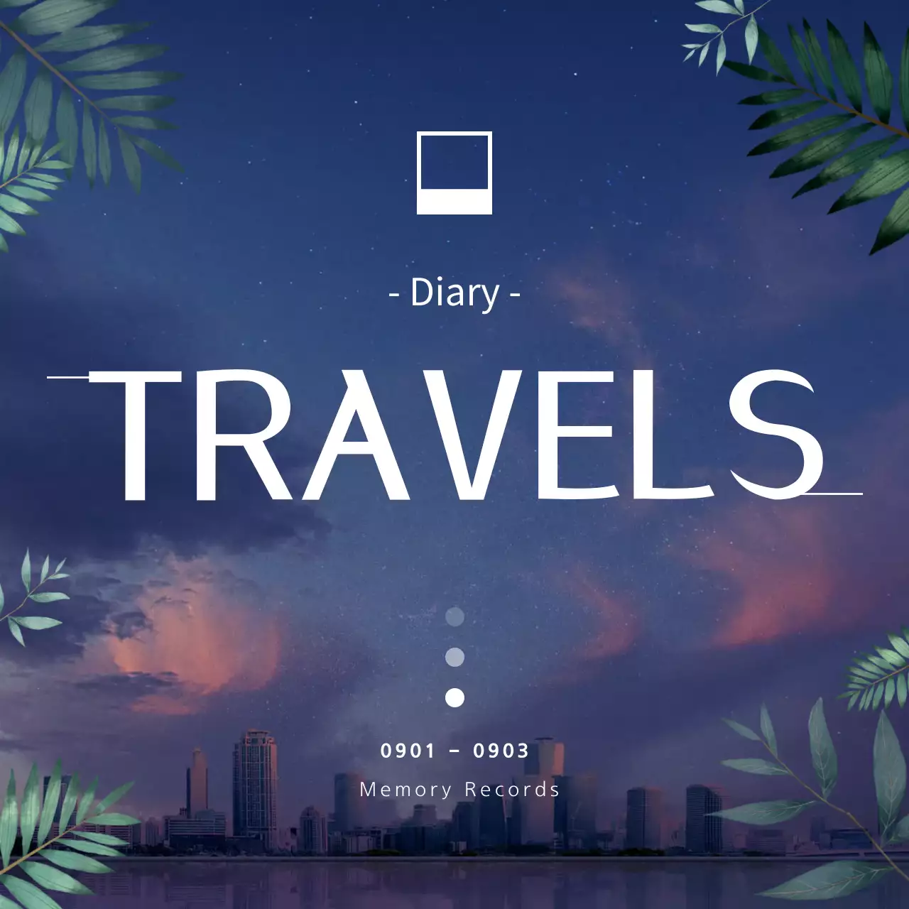 Blue Aesthetic Travel Diary Instagram Carousel