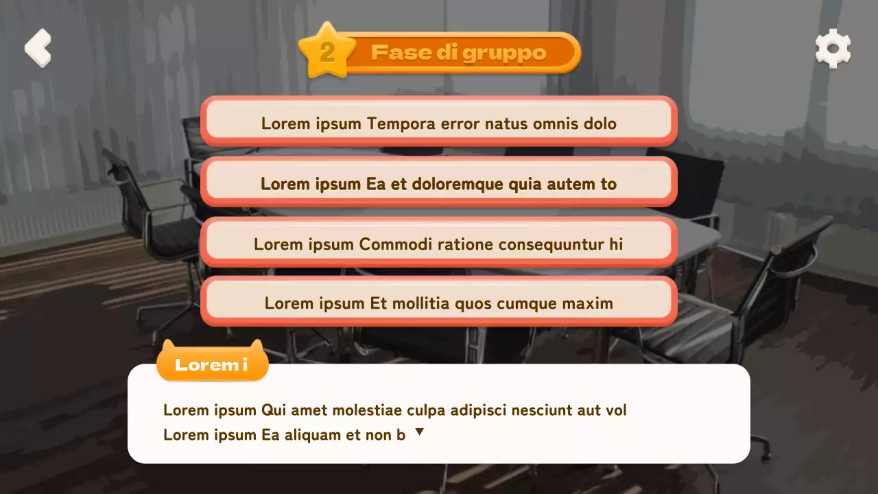 Simulazione della gestione degli idoli basata sulle scelte con un concetto di gioco mobile