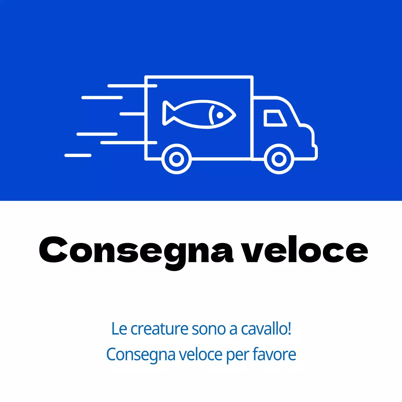 Consegna di emergenza di frutti di mare