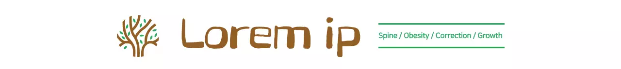 Mempromosikan klinik pengobatan Tiongkok dengan ilustrasi pohon berwarna hijau dan cokelat serta daftar spesialisasi