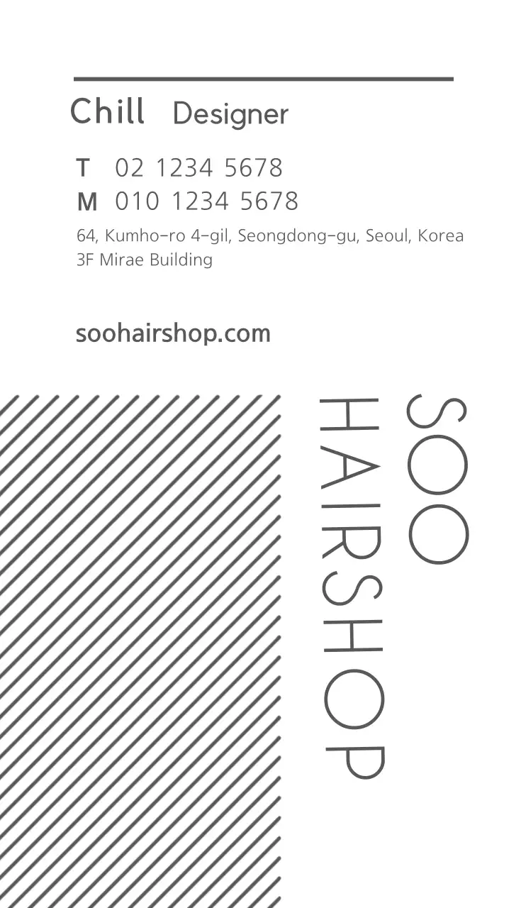 Kartu Nama Tata Rambut Minimalis Hitam