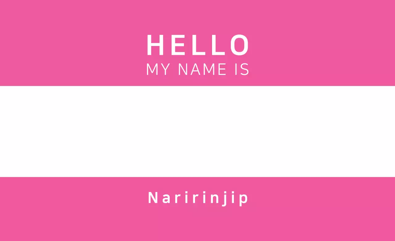 Banner de cartão de nome simples rosa