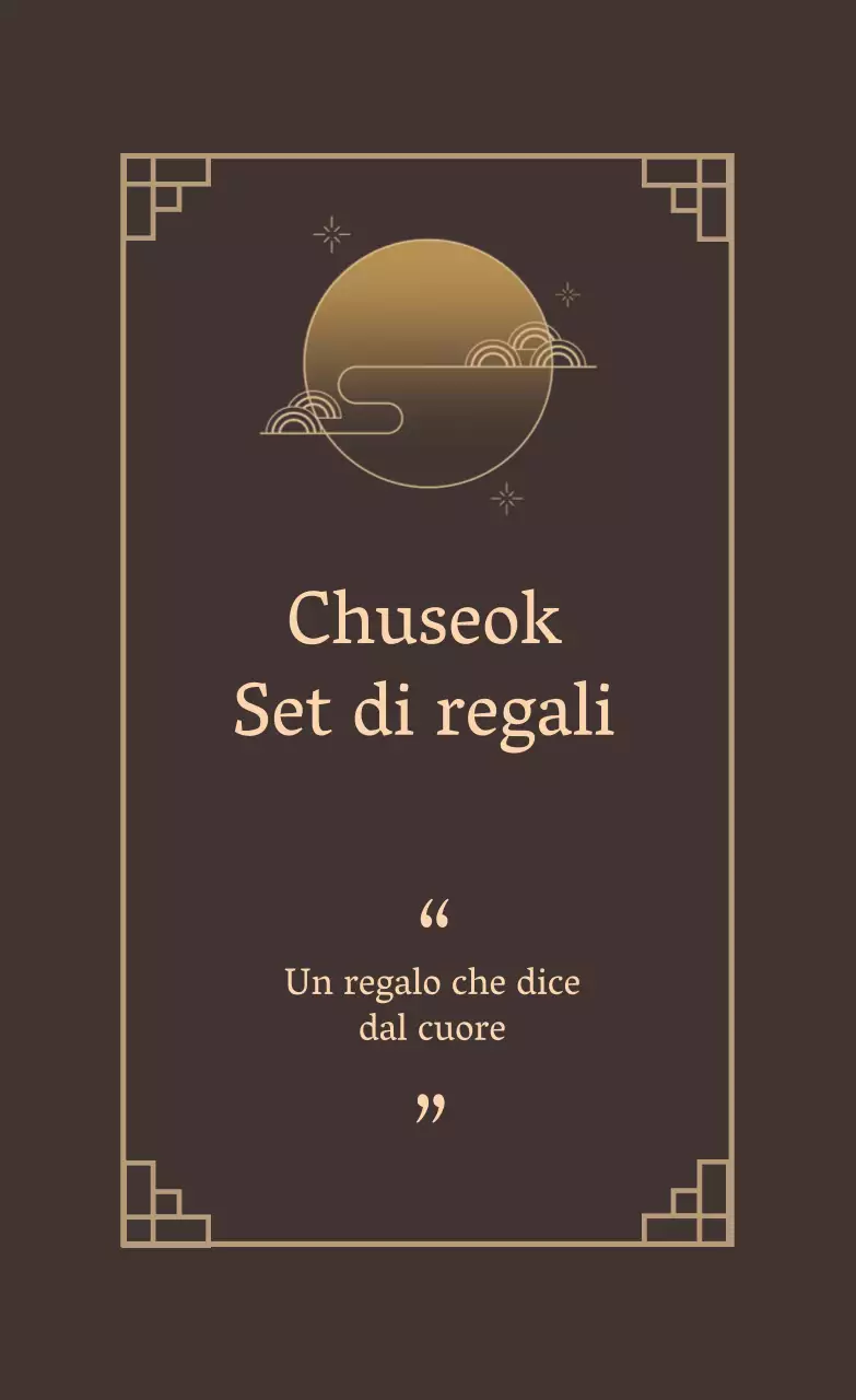 Etichetta di confezionamento del set regalo illustrato marrone albicocca