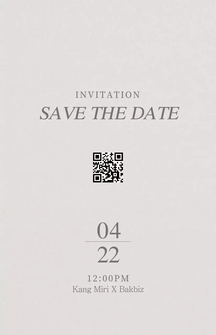 Undangan pernikahan bergaya Photocard dengan foto pernikahan hitam putih yang menenangkan