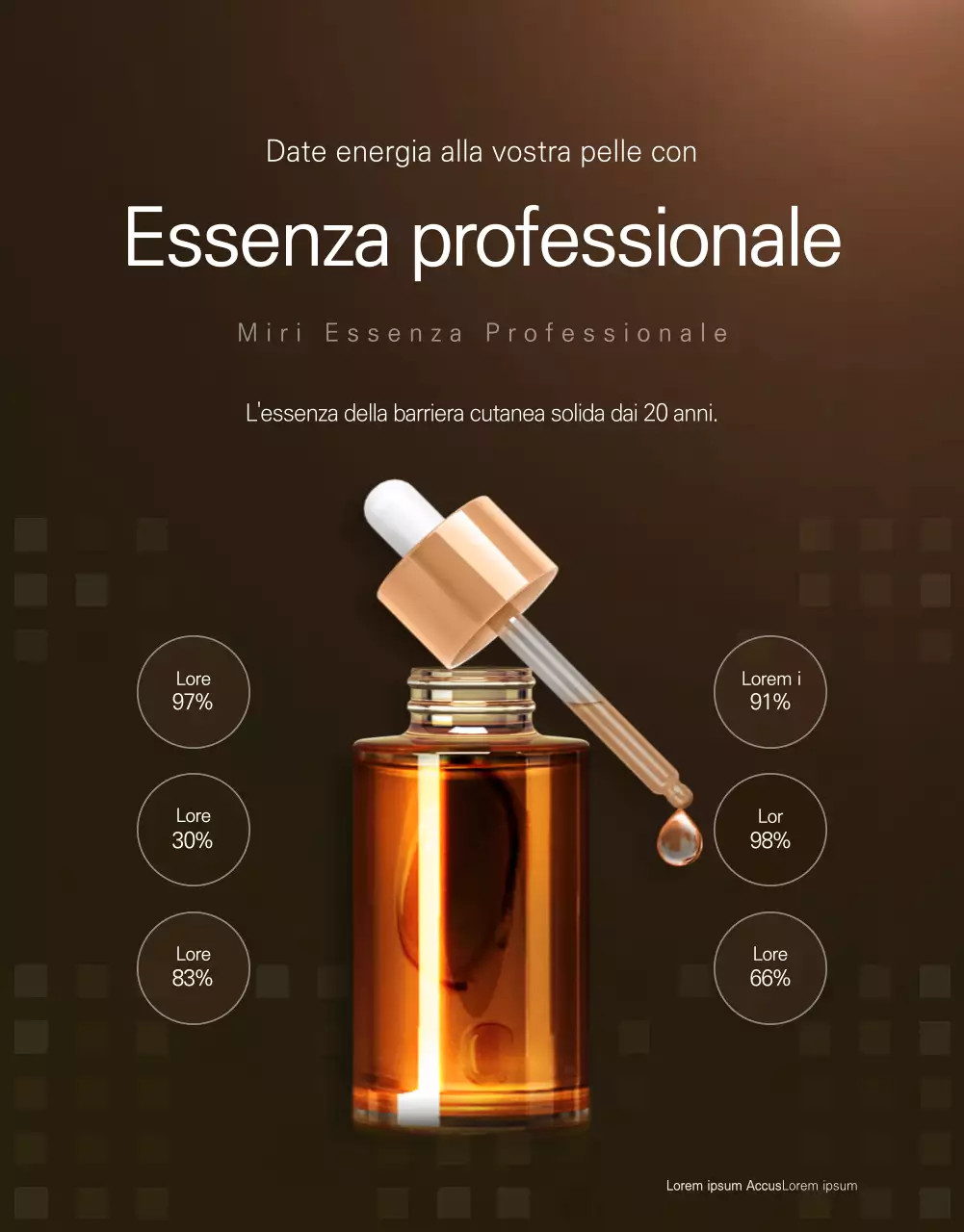 Promuovere il concetto di cosmetici di lusso di colore marrone scuro