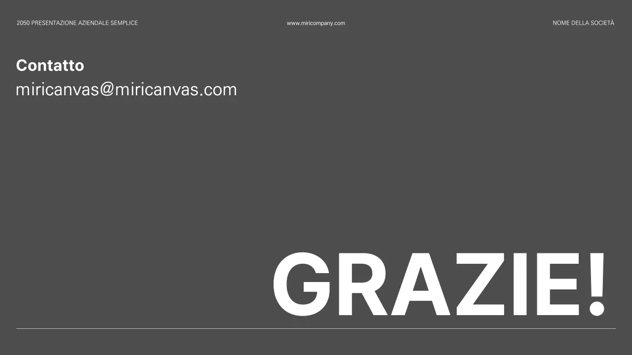 Presentazione aziendale semplice ed essenziale in bianco e nero